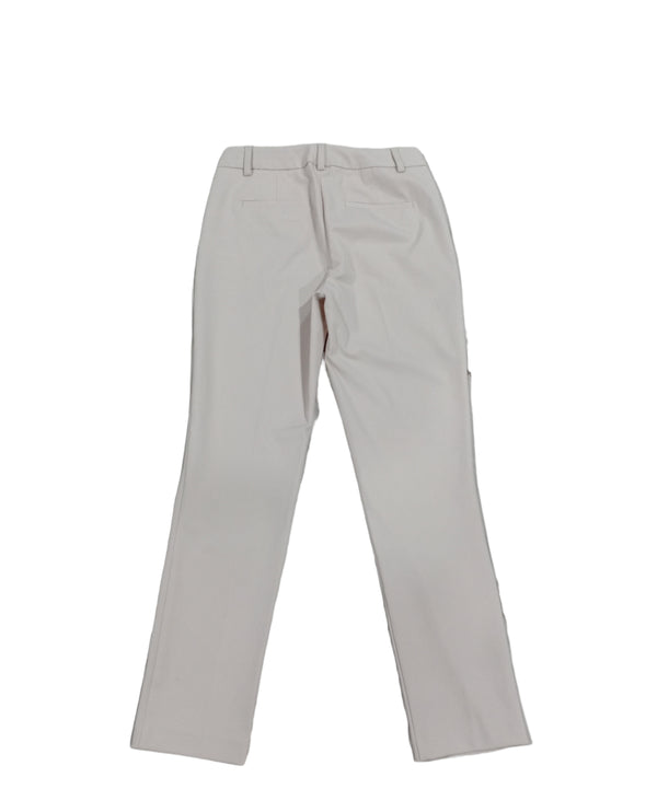 Cream Straight-Cut Pants
