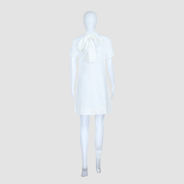 White Cap Sleeve Halter Neck Mini Dress