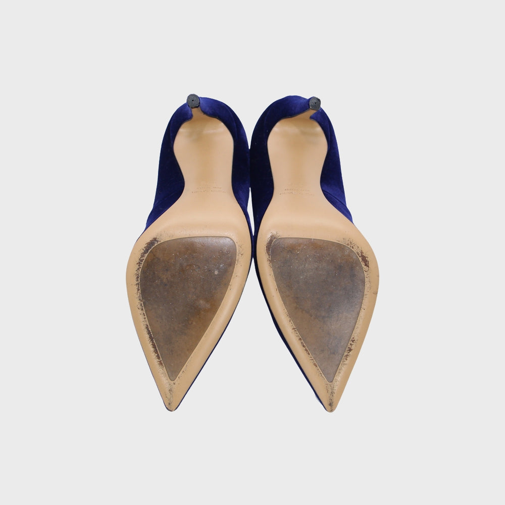 Blue Suede Pump Heels