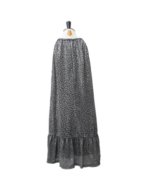 Michael Kors Metallic Print Halter Maxi Dress with Ruffled Hem