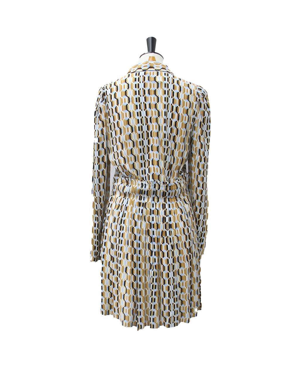 Maje Geometric Print Shirtdress with Pleated Skirt