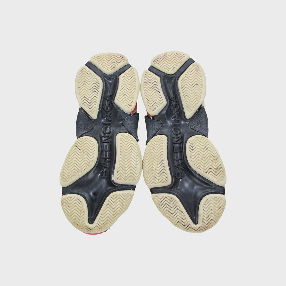 Black Mesh and Nubuck Leather Triple S Sneakers