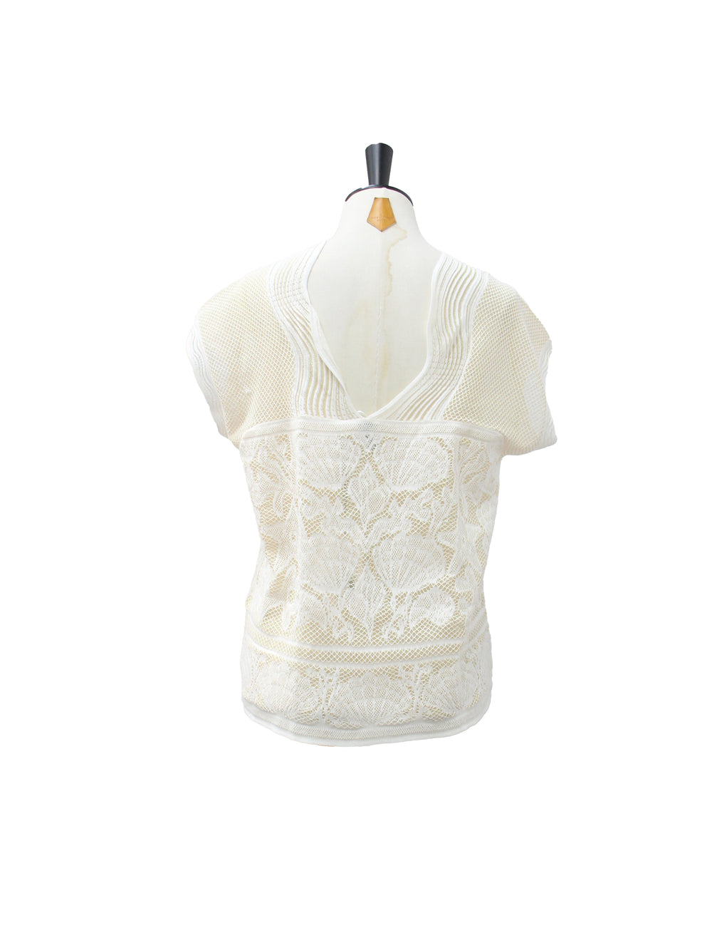Missoni Cream Multi-Knit Blouse with Lace Pattern