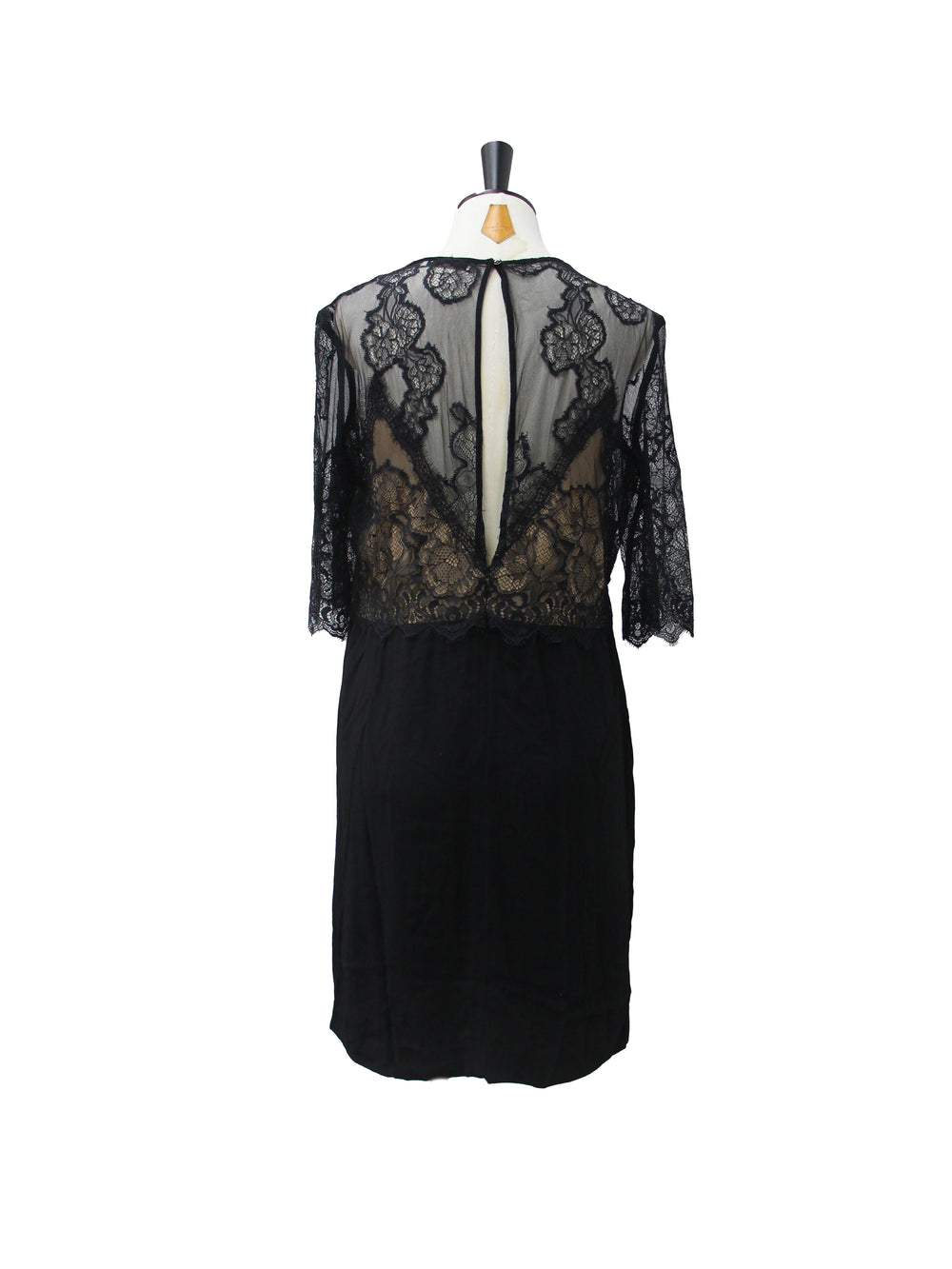 Sandro Black Lace Overlay Mini Dress