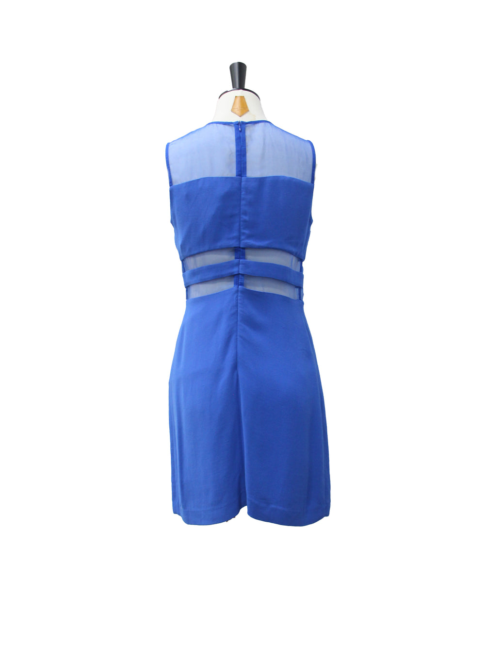 Sandro Royal Blue Sheer Panel Mini Dress