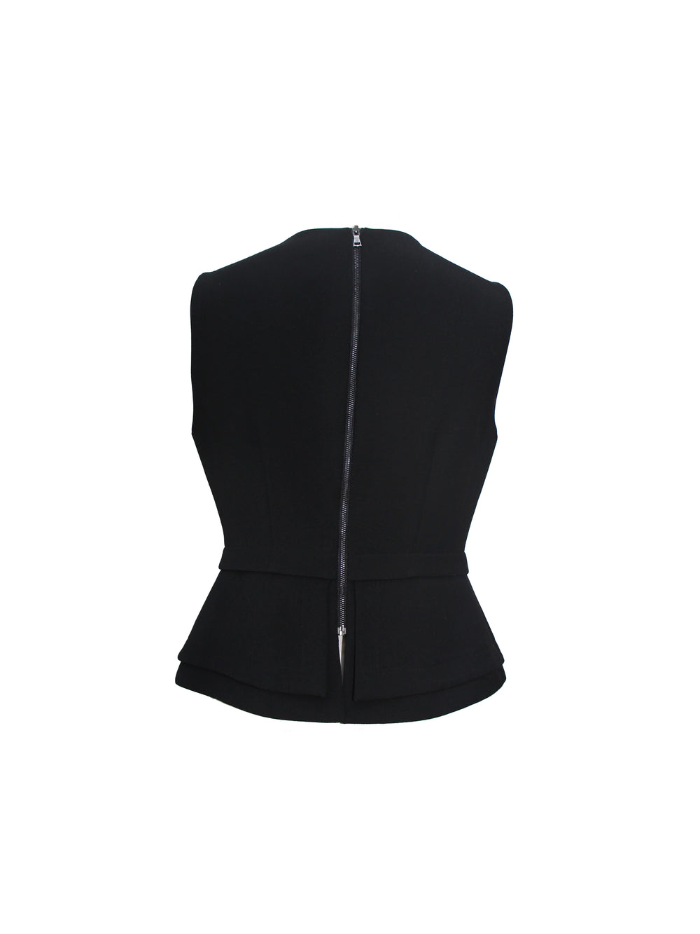 BCBG Max Azria Black Eyelet Peplum Vest Top