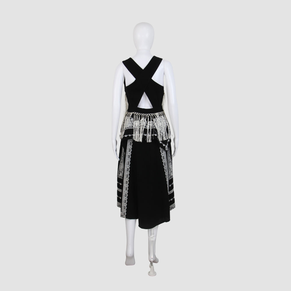 Runway Tatiana Embroidered With Fringe Dress