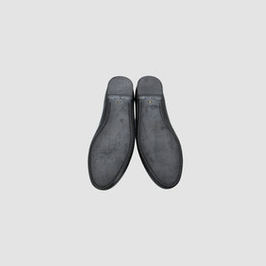 Navy Blue Leather Ballet Flats