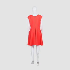 Ted Baker Orange Sleeveless Zipper Back Midi Dress
