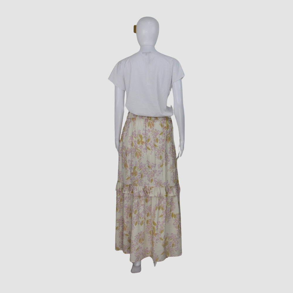 Peony Multicolor Floral Print Maxi Skirt