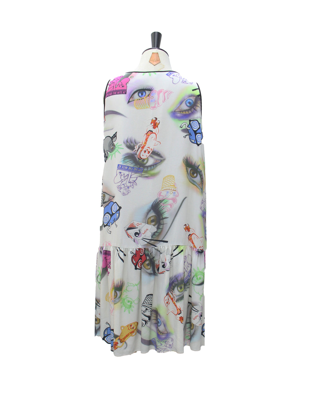 Kenzo Graphic Eye Print Tiered Mini Dress