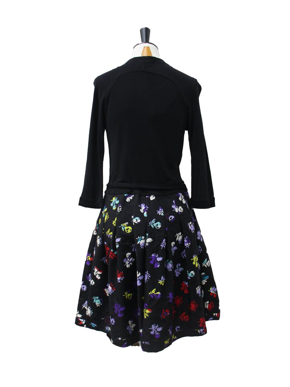 Diane von Furstenberg Black & Multi-Color Floral Wrap Dress
