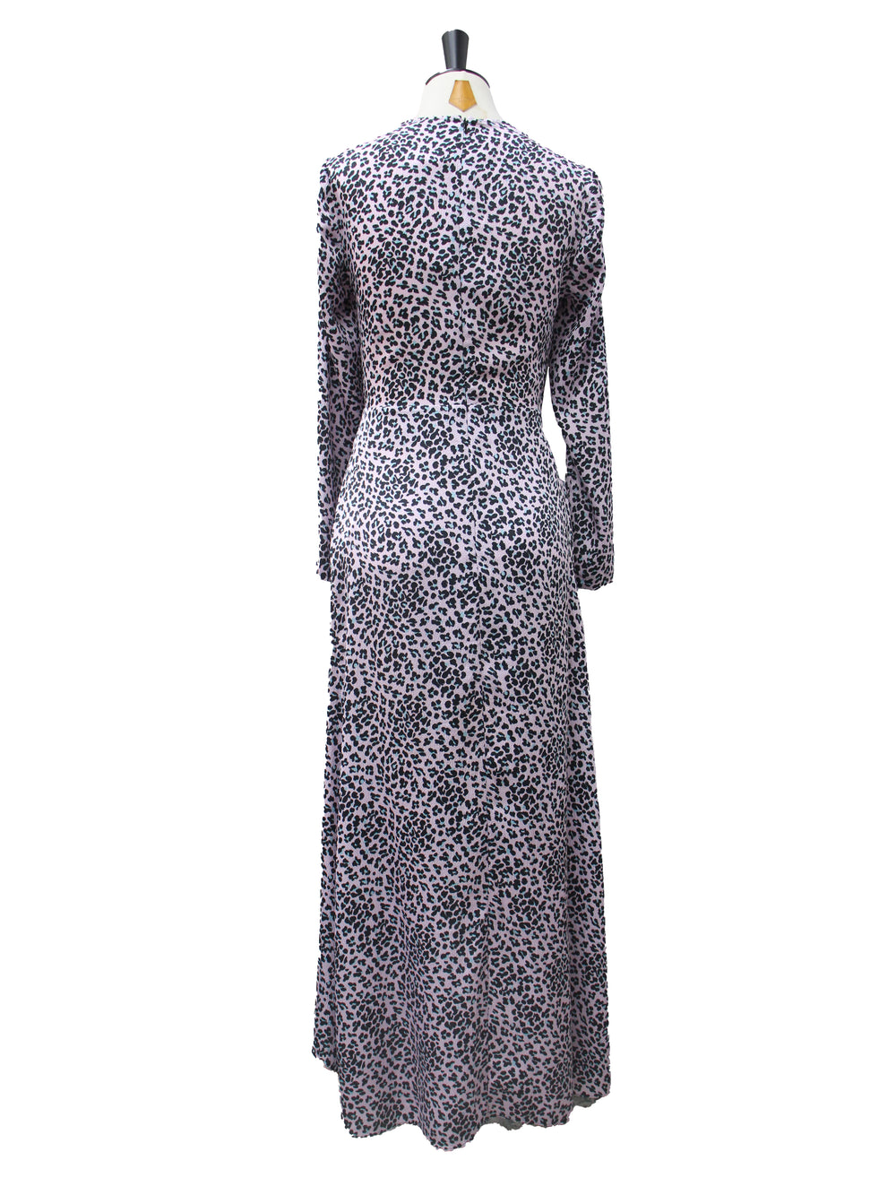 Maje Pink Leopard Print Cut-Out Maxi Dress
