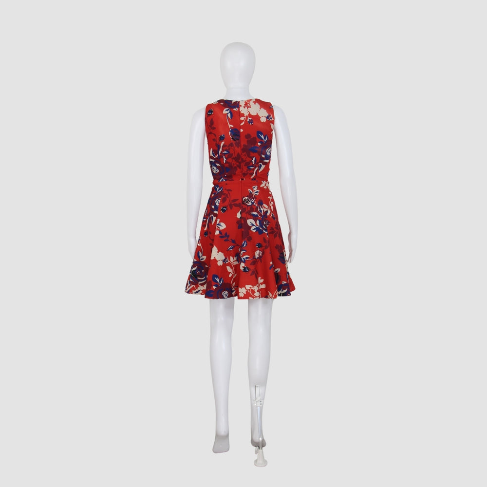 Floral Print Sleeveless Mini Dress