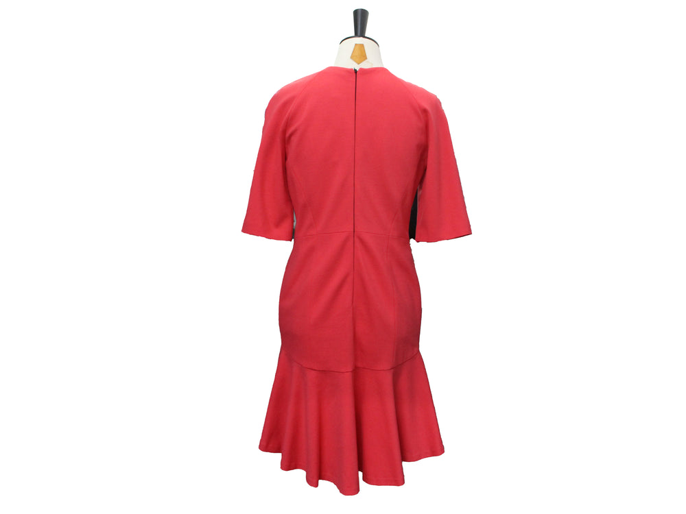 MSGM Red Drop-Waist Ruffle Dress