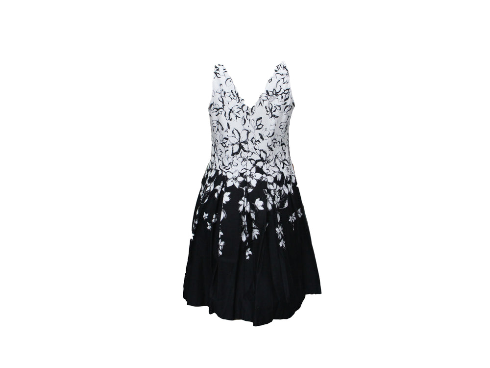Ralph Lauren Black & White Floral Fit & Flare Dress