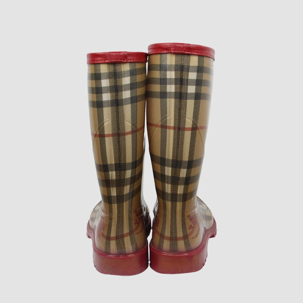 ITALY RUBBER BOOTS FLOWER PAISLEY NOVA CHECK TALL GUMMISTIEFEL SHOES