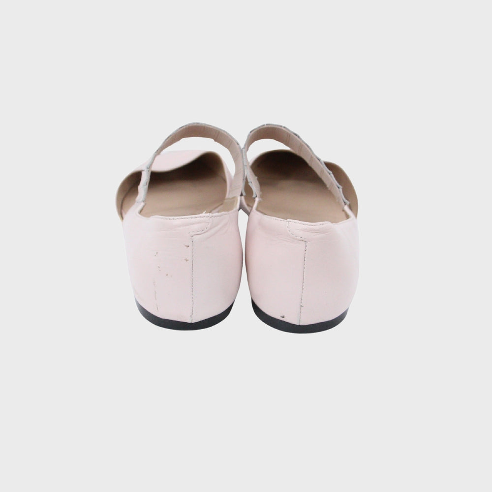 Light Pink Leather Pumps Shoes