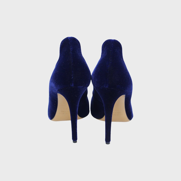 Blue Suede Pump Heels