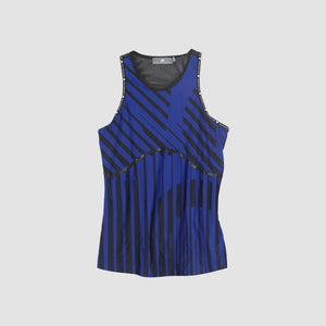Blue Round Neck Sleeve Less Tank Type Training wear Top