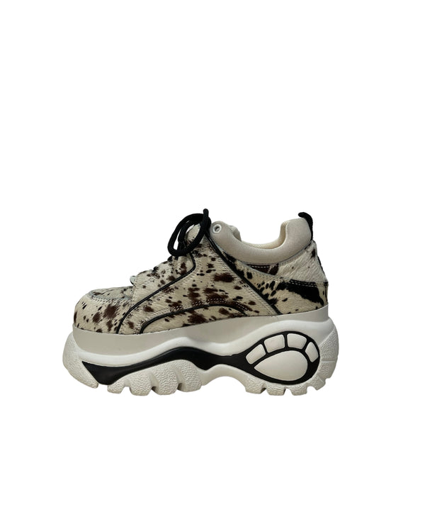 Animal Print Pony Fur Flatform Sneakers