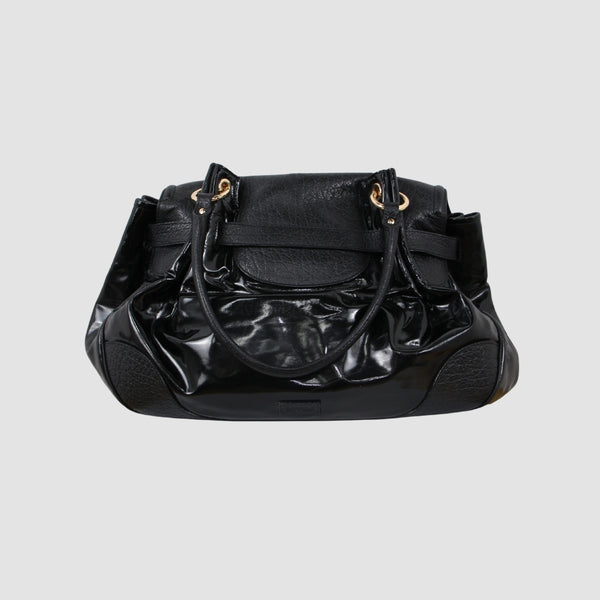 Two Tone Patent Leather Shoulder Bag