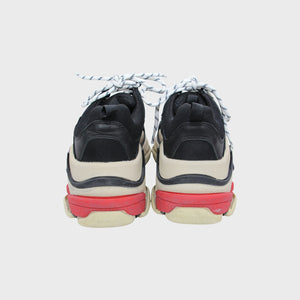 Black Mesh and Nubuck Leather Triple S Sneakers