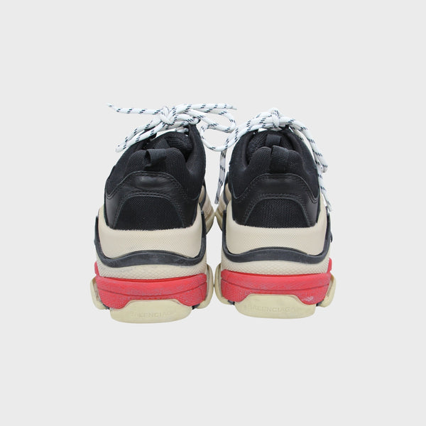 Black Mesh and Nubuck Leather Triple S Sneakers