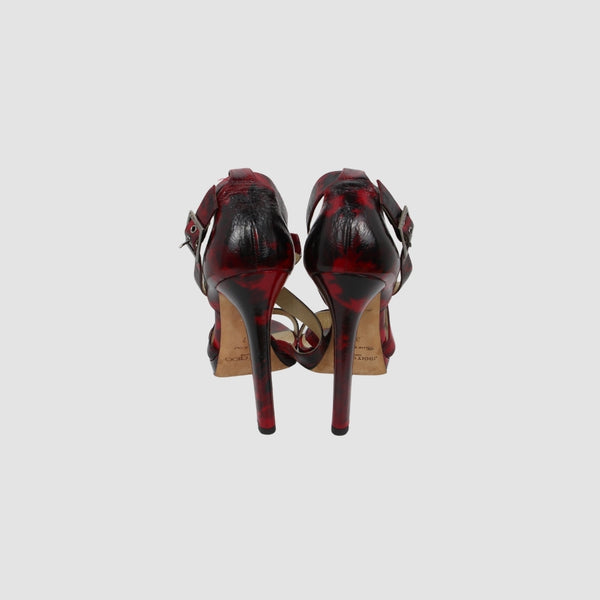Tortoiseshell Patent Leather Criss Cross Sandals