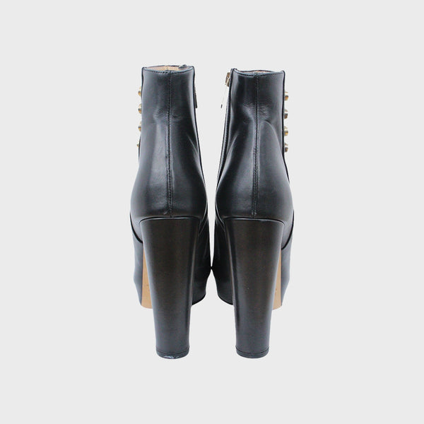 Black Leather Ankle Boots