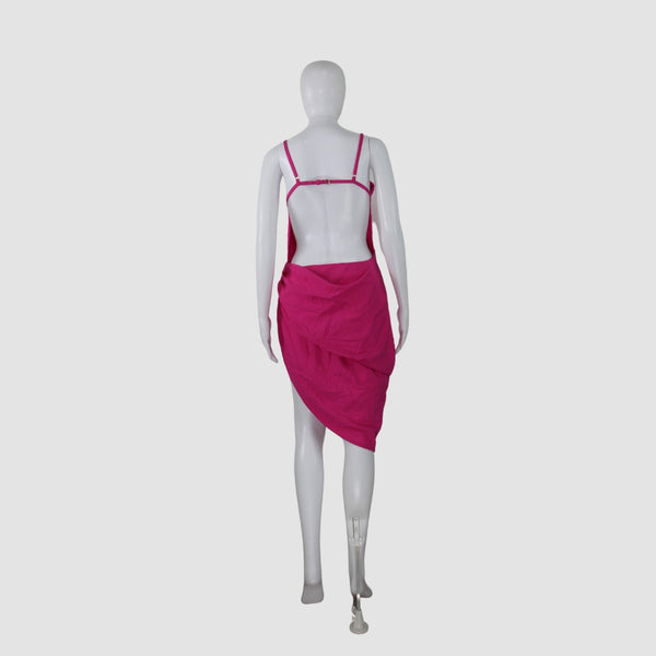 Pink Linen La Robe Strappy Dress