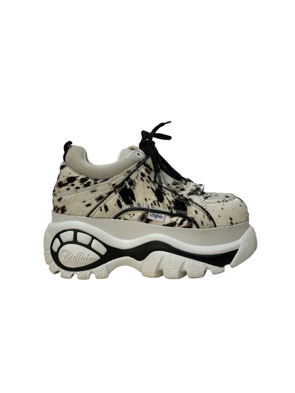 Animal Print Pony Fur Flatform Sneakers