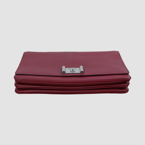 Leather Lock Flat Shoulder Bag