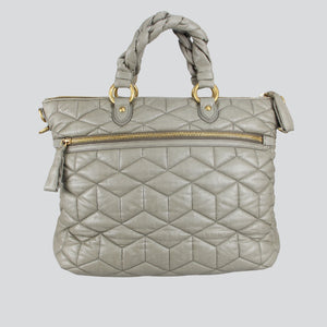 Gray Crossbody Quilting Leather Authentic Shoulder Bag