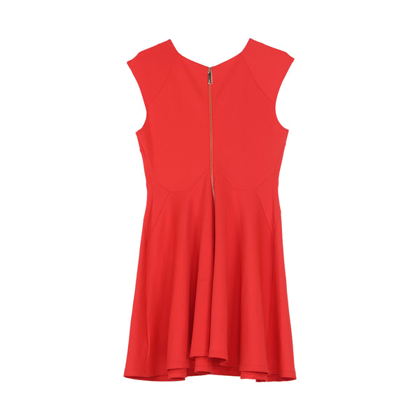 Ted Baker Orange Sleeveless Zipper Back Midi Dress