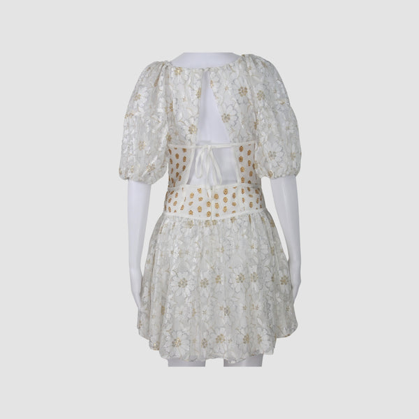 White Floral Lupita Mini Dress