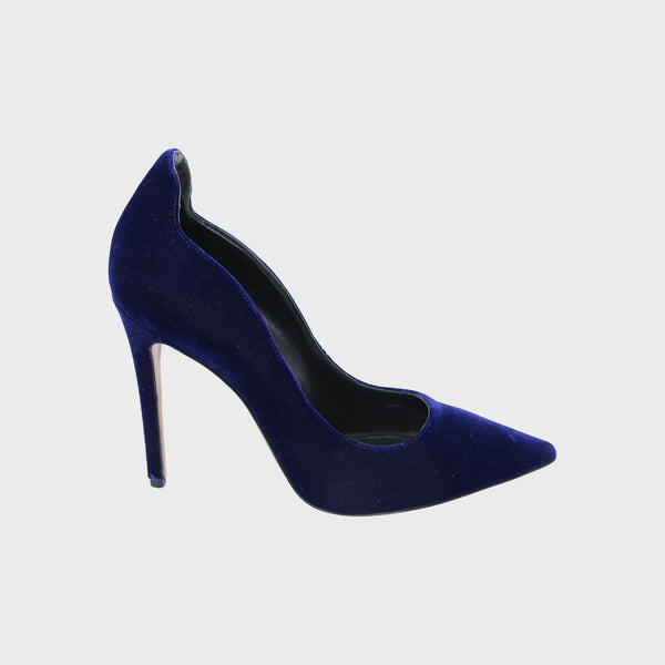 Blue Suede Pump Heels