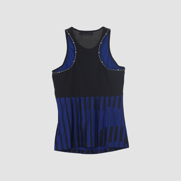 Blue Round Neck Sleeve Less Tank Type Training wear Top