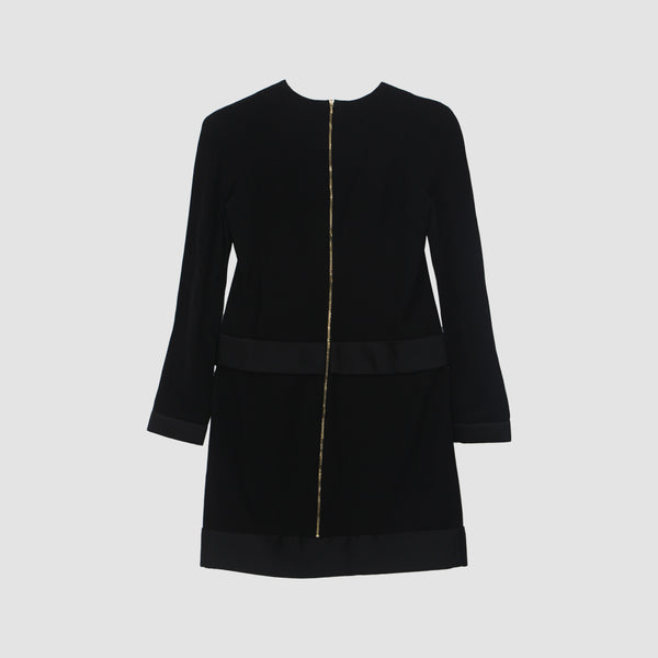 Victoria Beckham BLended Black & Red Long Sleeve Midi Dress