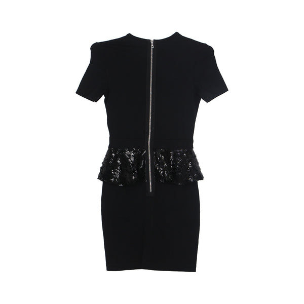 Markus Lupfer Black Short Sleeve Midi Dress