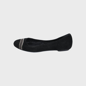 Black Suede Ballet Flat Shoes