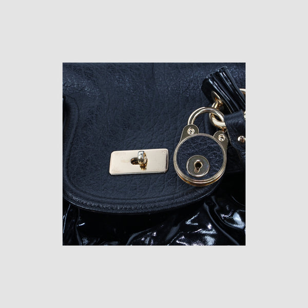 Two Tone Patent Leather Shoulder Bag