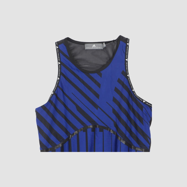 Blue Round Neck Sleeve Less Tank Type Training wear Top