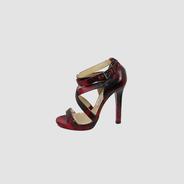Tortoiseshell Patent Leather Criss Cross Sandals