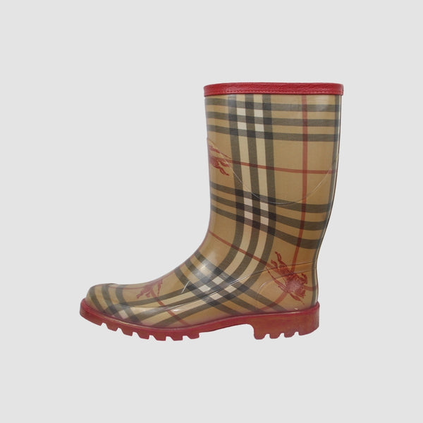 ITALY RUBBER BOOTS FLOWER PAISLEY NOVA CHECK TALL GUMMISTIEFEL SHOES