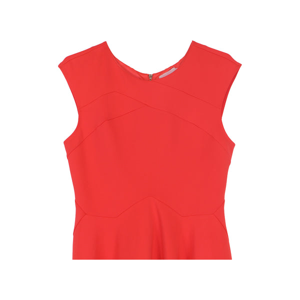 Ted Baker Orange Sleeveless Zipper Back Midi Dress