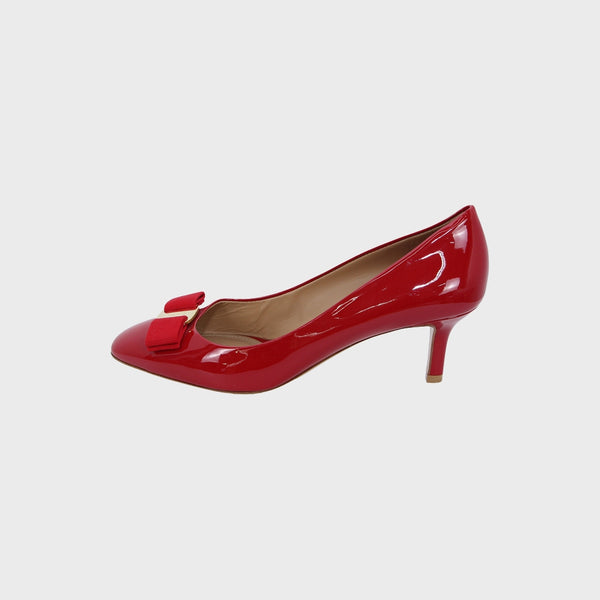 Red Vara Bow Patent Leather Pumps Shoes
