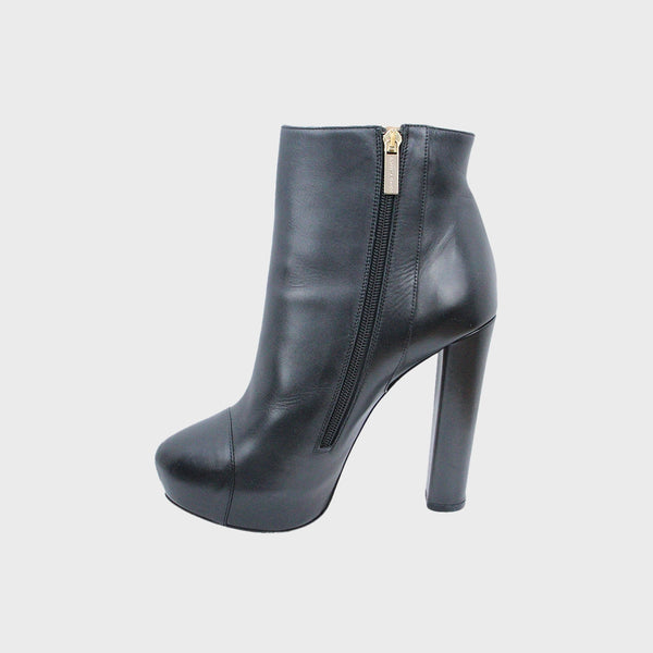Black Leather Ankle Boots