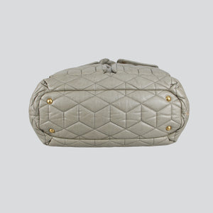 Gray Crossbody Quilting Leather Authentic Shoulder Bag