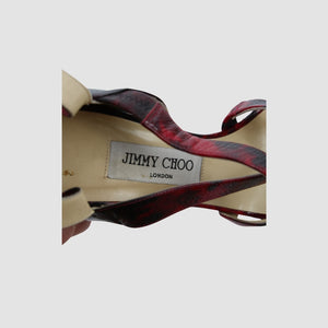 Tortoiseshell Patent Leather Criss Cross Sandals
